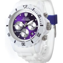 Detomaso Colorato Unisex Quartz Watch With Purple Dial Analogue Display And White Silicone Strap Dt2019-F