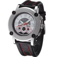 Detomaso Men's Quartz Watch With Multicolour Dial Analogue Display And Black Leather Strap Dt1001b