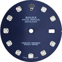 Dial 30mm Blue Custom Diamond Silver For Rolex Datejust Ii Mens Watch