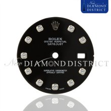 Diamond Black Dial For Rolex Datejust Ii 41mm Watch