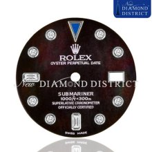 Diamond Dark Black Mother Of Pearl Dial For Rolex Submariner Watch -sku2