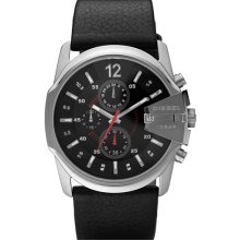 DIESEL 'Master Chief' Leather Strap Watch, 45mm