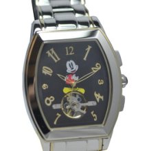 Disney Mens Mickey Mouse Automatic Open Heart Bracelet Watch Mck913