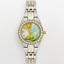 Disney Tinker Bell Two Tone Simulated Crystal Watch - Women