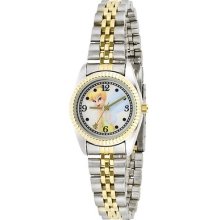 Disney Women Tinker Bell Two Tone Classic Bracelet Watch Arabic Numbers