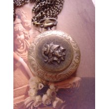 DIY original design Roman soldier man large old time bronze plate brass pocket watch key chain necklace