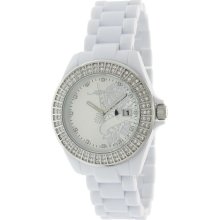 Ed Hardy Women's Jolie Rose JO-RS White Ceramic Quartz Watch with ...
