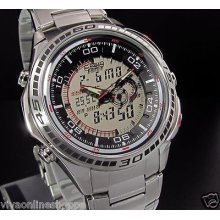 Efa 121d Carbon Fiber Look Dial Alarm World Time By Casio F1 Red Bull Vettel Gp
