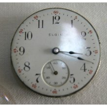 Elgin 15 Jewels Pocket Watch Face And Works It Is Working Circa 1911
