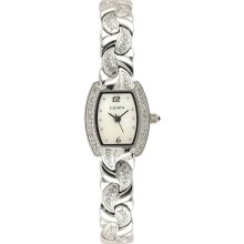 Elgin Ladies Silver Tone Rectangle Stone Case Watch - M Z BERGER & CO.