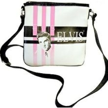 Elvis Presley Small White, Pink, Black Messenger/cross-body Bag