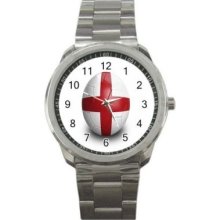 England Flag World Cup Soccer Custom Sports Watch