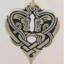 Epona Horse Necklace Celtic Heart Equine Trust Pendant Divine Goddess Amulet