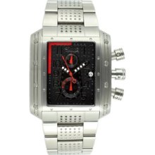 Equipe Big Block Men's Watch in Silver with Black Dial