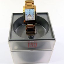 Esq Mens E5207 Gold Tone Watch With Box