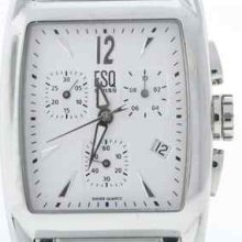 Esq Men's Quest Tonneau 07300889 Chronograph Stainless White Dial Watch