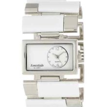 Essentials By Abs Women's White Silver Tone Quartz Fashion Watch 40043