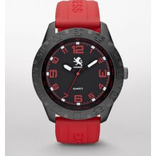 Express Mens Analog Silicone Strap Watch Red Red, No Size