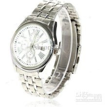 Exquisite Men's Analogue Quartz White Wrist Watch Wristwatch With Da
