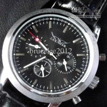 Famous Brand Jaragar Men Leather Mechanical Automatic Stainless Dive