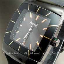 Fashion Elegant Quartz Hours Dial Date Black Rubber Men Wrist Watch Wa073