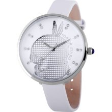 Fashion Ladies Women Watch Big Crystal Dial Thin Leather Band Quartz 91002