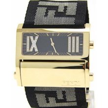 Fendi Zip Code Diamond Watch F113111bd Gold Tone Woman's