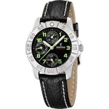 Festina Men's Multifunction F16451/5 Black Leather Quartz Watch w ...