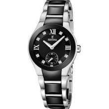 Festina Women's Ceramic F16588/3 Black Stainless-Steel Quartz Watch with Black Dial
