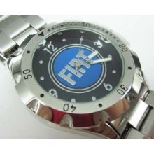 Fiat Motorcycle Car Stainless Wrist Watch Black