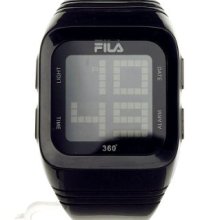 Fila Unisex Lcd Watch Fl38014101 With Black Pu Strap