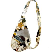 Floral mustard grey black Cross-Body Bag, Everyday autumn bandoleer