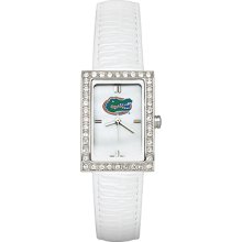 Florida Gators Ladies Allure Watch White Leather Strap