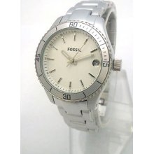 Fossil Ladies Watch Aluminum Bracelet And Case Es2901 Date Display