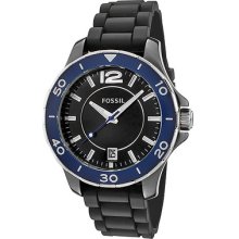 Fossil Men's Black Silicone Watch