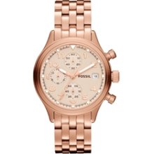 Fossil Women's JR1435 COMPASS STAINLESS STEEL WATCH - ROSE - 20% OFF