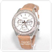 Fossil Womens Stella Multi Function Sand Leatehr Watch Es2997