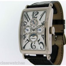 Franck Muller Long Island Perpetual Calendar 1200 Qp 18k White Gold $54,200 Lnib