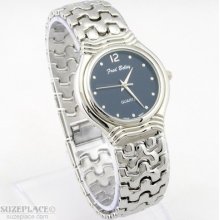 Fred Belay Mens Silver Tone Watch Black Dial Very Gently Used
