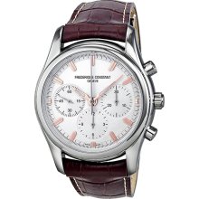 Frederique Constant Peking To Paris Chronograph Brown Leather Strap Mens Watch 396V6B6