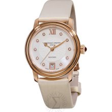 Frederique Constant Womens Automatic White Satin Strap Watch Fc303whd2p4