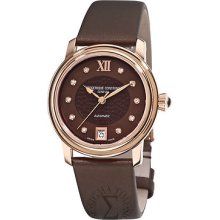 Frederique Constant Womens Automatic Brown Satin Strap Watch Fc303chd2p4