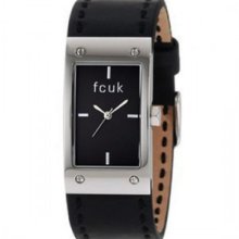 French Connection Black Leather Ladies Fashion Dress Watch FC1087SB