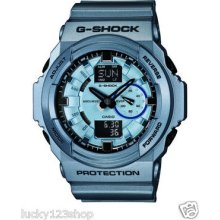 Ga-150a-2a Blue Casio G-shock Countdown Timer Auto Ga150a World Time Mens Watch