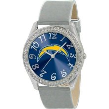 Game Time Gray Nfl-Gli-Sd Women'S Nfl-Gli-Sd Glitz Classic Analog San Diego Chargers Watch