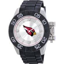 Game Time Watch, Mens Arizona Cardinals Black Polyurethane Strap 47mm