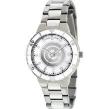 Game Time Watch, Womens Chicago Cubs White Ceramic and Stainless Steel