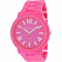 Geneva Platinum Women's 2246.HotPink Pink Ceramic Quartz Watch with Pink Dial
