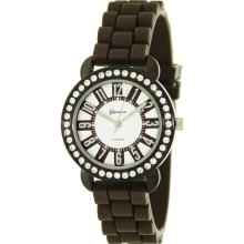 Geneva Platinum Women's 2718.Brown Brown Silicone Quartz Watch wi ...