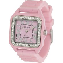Geneva Platinum Women's Rhinestone Silicone Watch (Geneva Platinum Womens Watch)